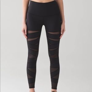 Black Lulu Lemon Leggings with Cut Outs